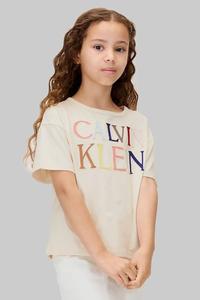 Детская футболка Calvin Klein Jeans, бежевый