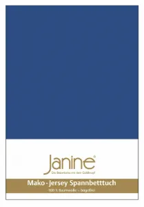 Простыня Janine "MAKO-FEINJERSEY 5007", из 100% хлопка, для матрасов высотой до 26 см 140-160х200 см, 1 шт., цвет royalblau