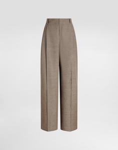 Брюки из льна и вискозы с эффектом твида DOLCE & GABBANA, мультиколор