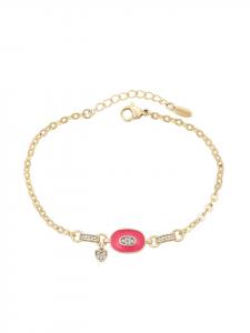 Faina Женский браслет-цепочка со стразами, золотисто-розового цвета