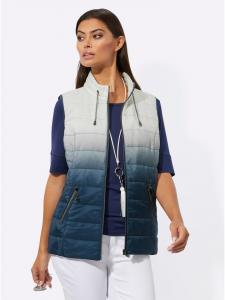Creation L Стеганый жилет цвета экрю и темно-синего оттенка