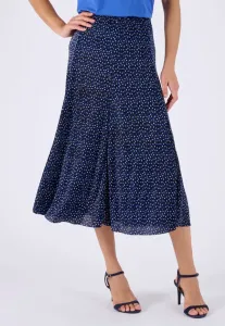 Юбка из плиссированного атласа с перманентным креплением Damart, Marine Pois