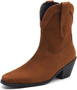 Женские элегантные ковбойские ботильоны вестерн QSPGONA, Brown