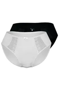 Трусики Sassa (2 шт.) с кружевной вставкой, белый