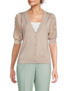 Кардиган с рукавами крючком Tahari, цвет Pearl Drop