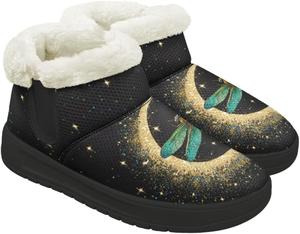 Женские зимние теплые сапоги Forchrinse с меховой подкладкой, удобные ботильоны на липучке для походов, размеры США 4,5-12, Dragonfly Print