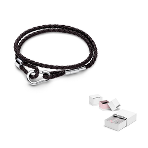 Pandora Браслет Moments Double Black Leather