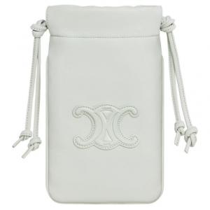 CELINE Триумф гладкая овчинная сумка через плечо, поясная сумка, чехол для телефона женский нефритово-зеленый