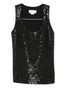 Топ, украшенный пайетками Genny, черный