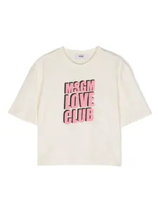 Футболка с логотипом MSGM Kids, нейтральный
