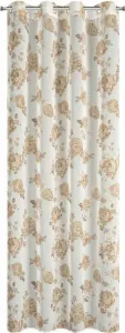 EUROFIRANY | Штора - 140 x 250 см - белый бежевый - цветочный узор - люверсы Eurofirany