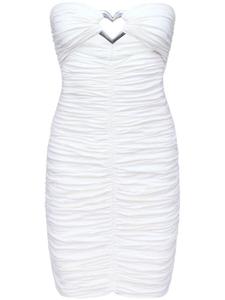 AREA платье мини со сборками, белый