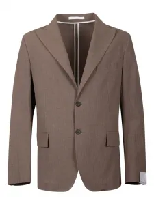 Пиджак из канваса на пуговицах Paolo Pecora, коричневый