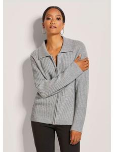 MADELEINE Кардиган на молнии, цвет серый / меланж / кремовый