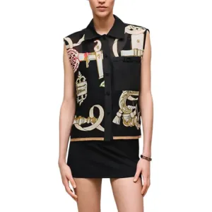 HERMES Рубашка Women's Black Lapel Moderate