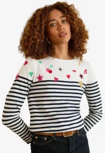 Футболка с длинными рукавами и полосками, стандартного кроя. Love & Roses, Ivory