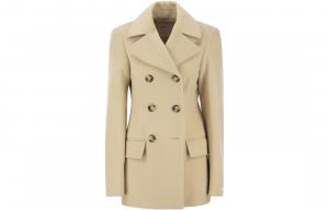 SportMax Двубортное пальто с длинными рукавами, Ivory