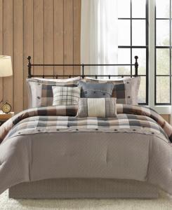 Комплект постельного белья Ridge Herringbone из 7 предметов, размер King Madison Park, цвет neutral