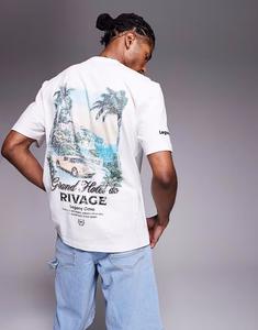 Футболка размера «огромный» отеля River Island Grand Hotel белого цвета