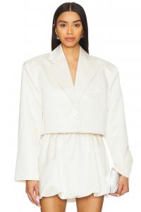 Укороченный сатиновый блейзер Weworewhat, ivory