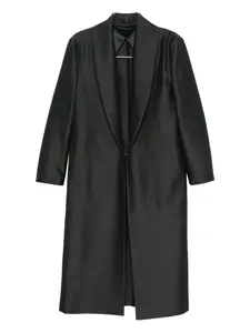 Пальто с шалевым воротником Alberta Ferretti, черный