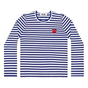 Футболка striped heart long-sleeve t-shirt 'navy white' Comme Des Garcons Play, синий