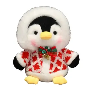 Милые мультяшные очаровательные рождественские игрушки пингвины плюшевые куклы высота 22 см Dolls and bears dance, красный