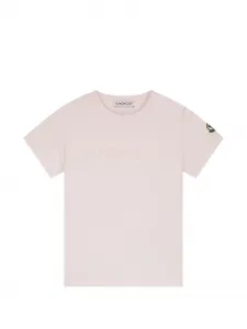 Футболка с нашивкой-логотипом Moncler Enfant, розовый