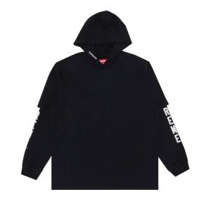 Топ Supreme Layered Hooded Long-Sleeve Top, черный