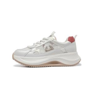 Низкие дышащие сетчатые модные массивные кроссовки для женщин, лето 2024 г. Новое поступление CARDANRO, Beige Gold