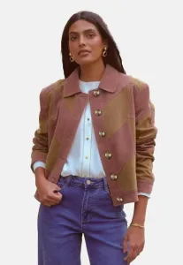 Летняя куртка стандартного кроя Love & Roses, Pink And Brown Patchwork