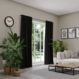 Нейтекс для вас! Штора «BELMONDO», (1 шт.), однотонная с бархатистой поверхностью, на заказ Neutex For You!, черный