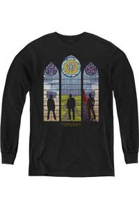 Супернатуральный молодежный свитшот с длинным рукавом в стиле витраж Gildan