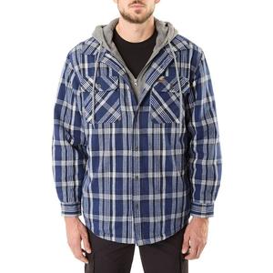 Рабочая одежда Big & Tall Smith's Фланелевая куртка с капюшоном и подкладкой из шерпы Smith's Workwear, цвет Steel Blue