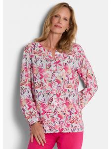 GOLDNER Кружевная блузка, блузка с цветочным принтом в ярких/узорчатых тонах