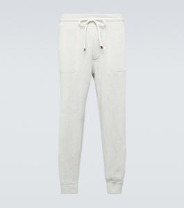Спортивные брюки из хлопка в рубчик Brunello Cucinelli, серый