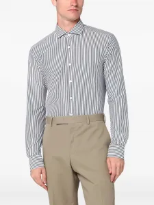 Полосатая рубашка с длинными рукавами Xacus, белый