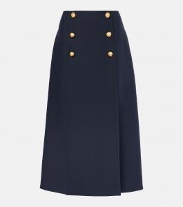 Юбка миди Crepe Couture Valentino, темно-синий