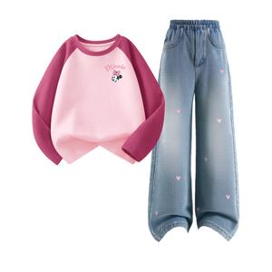 Детская повседневная спортивная одежда Disney, фуксия