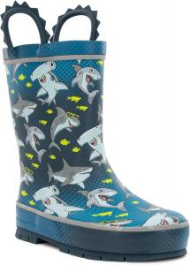 Детские резиновые сапоги Western Chief с ручками для надевания - премиальные водонепроницаемые сапоги для мальчиков и девочек, Chiller Sharks