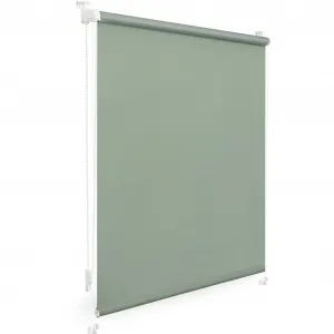 LICHTBLICK ORIGINAL рулонная штора с боковой тягой «Uni Rollo», затемнение, затемнение энергосберегающее, без сверления, натяжное, с зажимной опорой и цветным покрытием - для окон и дверей, Klemmfix, цвет salbei + weiß