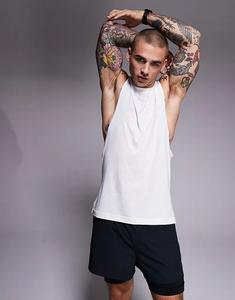 4505 Yoga Легкий Быстросохнущий спортивный топ с открытыми проймами белого цвета