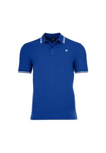 Рубашка поло - поло в тонкую полоску Dunda с планкой на пуговицах из органического хлопка G-Star Raw, синий