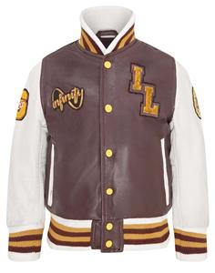 Детская кожаная куртка-бомбер Letterman для колледжа, 3-13 лет Infinity Junior, Burgundy