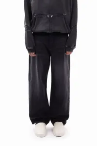 Жесткие базовые джинсы унисекс с заклепками, свободного кроя. Favela, Rivet Grey