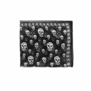 Шарф с принтом черепа и обработанными краями Alexander McQueen