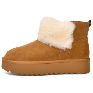 TOOMANYSHOES Тёплые и уютные короткие зимние ботинки женские коричневые, цвет Brown