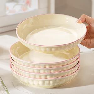 Ceramics Высококачественные керамические пиалы для дома, стильные обеденные миски 2025, набор посуды, глубокие тарелки, суповые миски, 11 см пиалы + 20 см тарелки, 2 каждого вида (4 миски 4 тарелки)