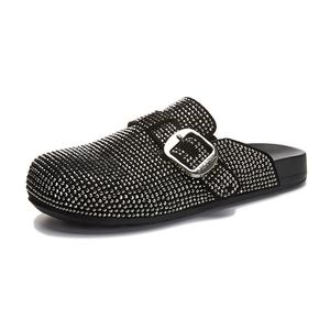 Сланцы Women's с резиновой подошвой, устойчивой к истиранию, и защитным мыском POOQ, черный