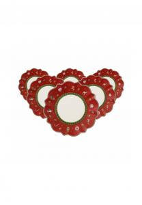 Набор тарелок Villeroy & Boch Toy's Delight, 6 предметов, 17,9 см, красный/белый
